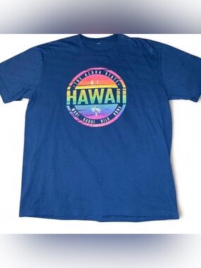 Source Unknown Navy Blue "Hawaii" Rainbow Graphic Tee